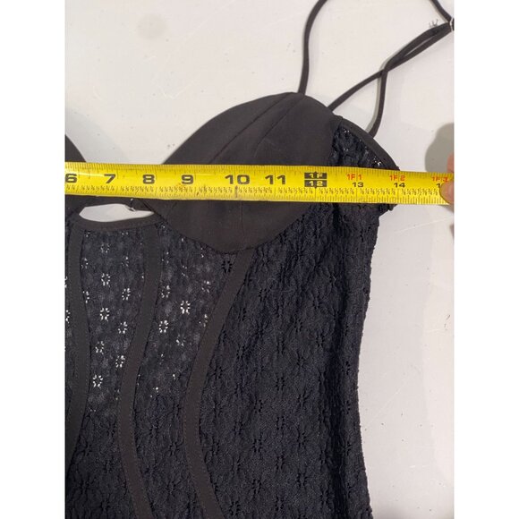 Zara Black Lace Body Suit With Adjustable Straps & Snap Closure - Picture 12 of 16